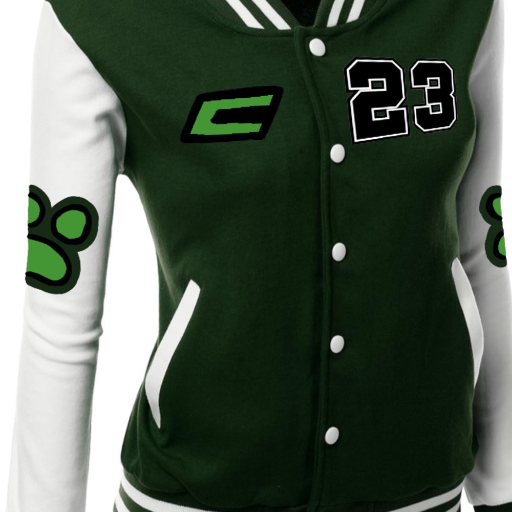 Women’s Green Varsity Letterman Jacket - Calvin